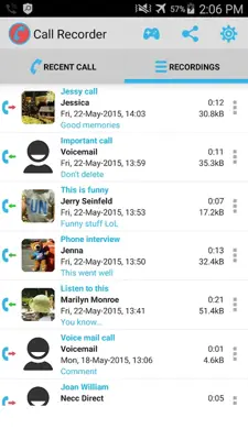 Call Recorder android App screenshot 3